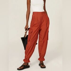 Drae Rusty Orange Parachute Relax Minimalist Jogger Pant with Pockets Med